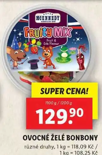 Lidl OVOCNÉ ŽELÉ BONBONY, 1100 g/1200 g nabídka