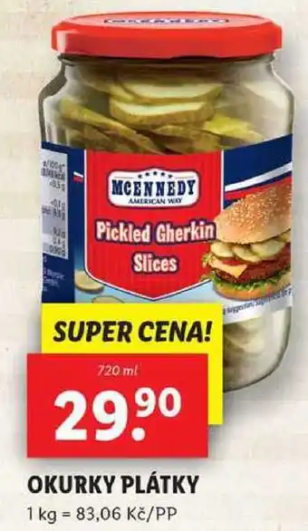Lidl OKURKY PLÁTKY, 720 ml nabídka