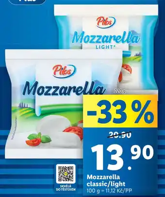 Lidl Mozzarella classic/light, 220 g nabídka