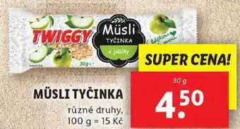 Lidl MÜSLI TYČINKA, 30 g nabídka