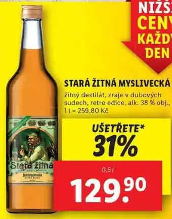 Lidl STARÁ ŽITNÁ MYSLIVECKÁ, 0,5 l nabídka