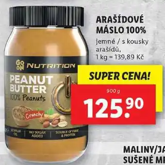 Lidl ARAŠÍDOVÉ MÁSLO 100%, 900 g nabídka