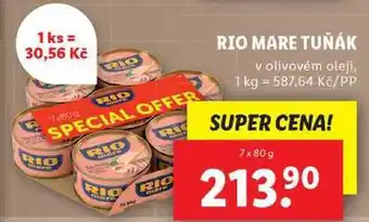 Lidl RIO MARE TUŇÁK, 7x 80 g nabídka