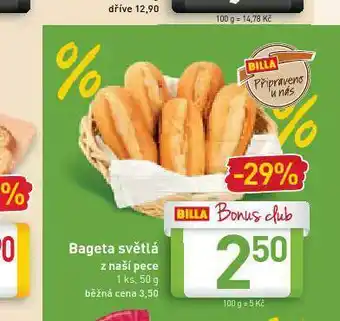 Billa Bageta svězlá nabídka