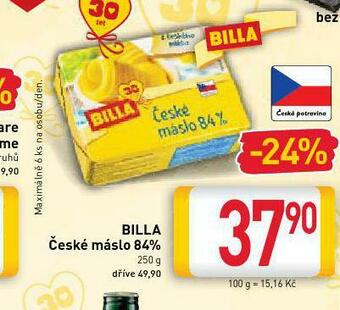 Billa Billa české máslo 84% nabídka