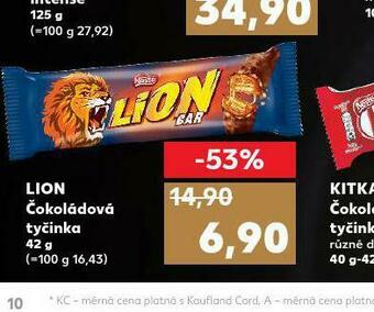 Kaufland Lion čokoládová tyčinka nabídka