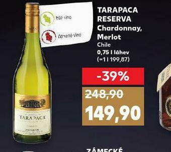 Kaufland Tarapaca reserva chardonnay nabídka