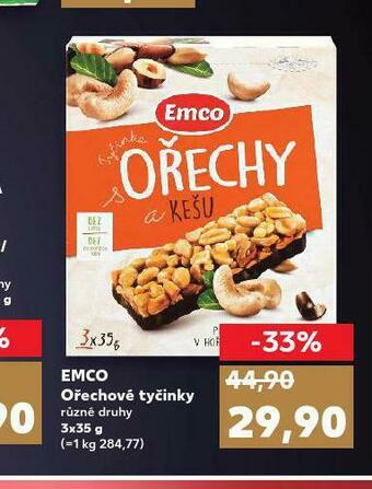 Kaufland Emco ořechové tyčinky nabídka