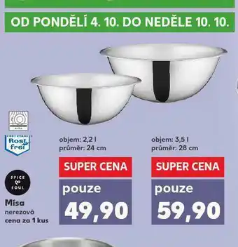 Kaufland Mísa nerezová 3,5l nabídka