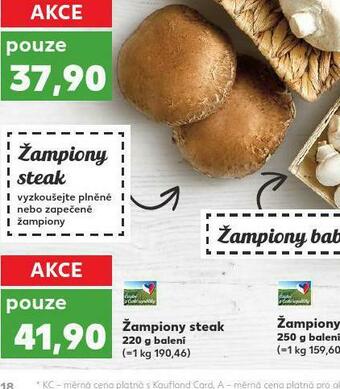 Kaufland Žampiony steak nabídka