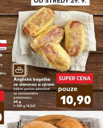 Kaufland Anglická bageta se slaninou a sýrem nabídka