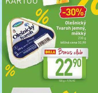 Billa Olešnický tvaroh jemný, měkký nabídka