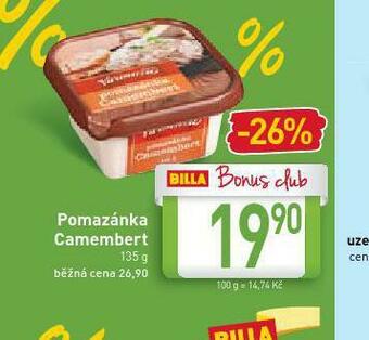 Billa Pomazánka camembert nabídka