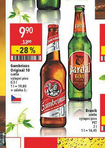 Globus Pivo gambrinus original nabídka