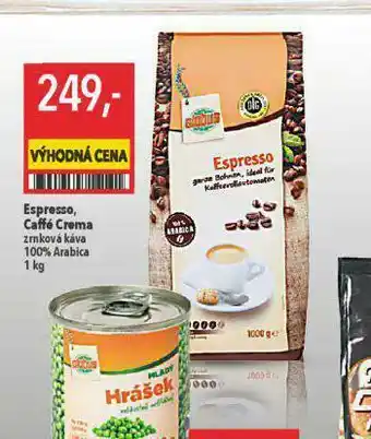 Globus Espresso, caffé crema zrnková káva nabídka