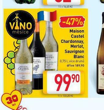 Billa Maison castel chardonnay nabídka