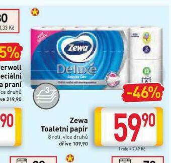 Billa Zewa deluxe toaletní papír nabídka