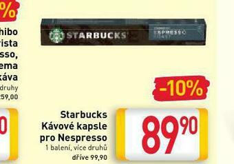 Billa Starbucks kávové kapsle pro nespresso nabídka