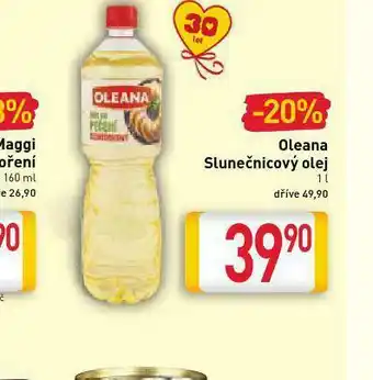 Billa Oleana slunečnicový olej nabídka