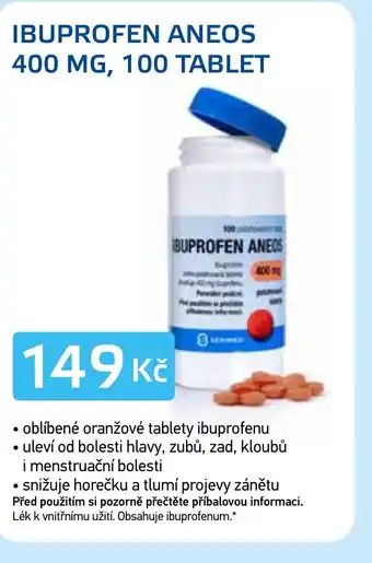 Lékárna AGEL IBUPROFEN ANEOS 400 MG, 100 TABLET nabídka
