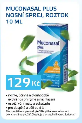 Lékárna AGEL MUCONASAL PLUS NOSNÍ SPREJ, ROZTOK 10 ML nabídka