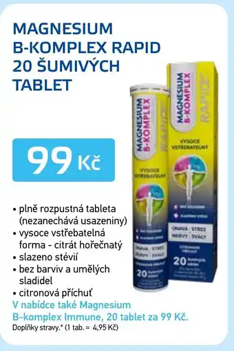 MAGNESIUM B-KOMPLEX RAPID 20 ŠUMIVÝCH TABLET