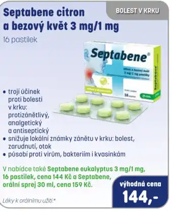 PharmaPoint Septabene citron a bezový květ 3 mg/1 mg nabídka