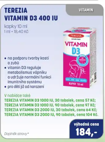 PharmaPoint TEREZIA VITAMIN D3 400 IU nabídka