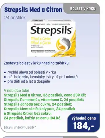 PharmaPoint Strepsils Med a Citron nabídka