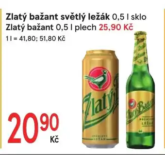 Žabka Zlatý bažant světlý ležák 0,5 l. nabídka
