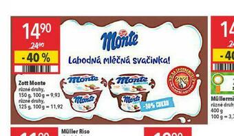 Globus Zott monte nabídka