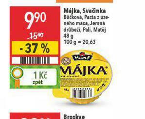 Globus Májka, svačinka nabídka