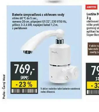 Globus Baterie umyvadlová s ohřevem vody nabídka
