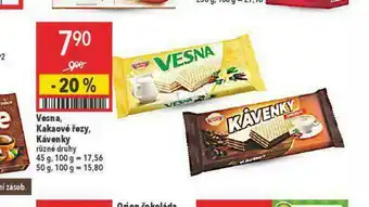 Globus Vesna, kakaové řezy nabídka