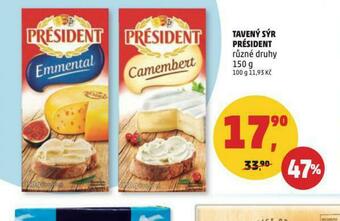 Penny Market Tavený sýr président nabídka