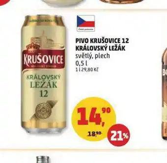 Penny Market Pivo krušovice královský ležák 12 nabídka