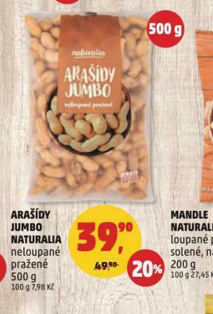 Penny Market Arašídy jumbo naturalia nabídka