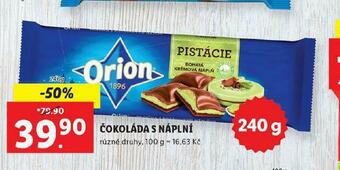 Lidl Orion čokoláda s náplní nabídka