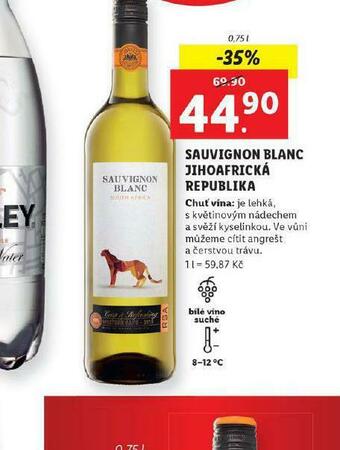Lidl Sauvignon blanc jihoafrická republika nabídka