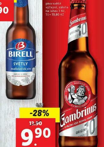 Lidl Pivo gambrinus original nabídka