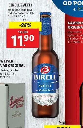 Lidl Pivo birell světlý nabídka