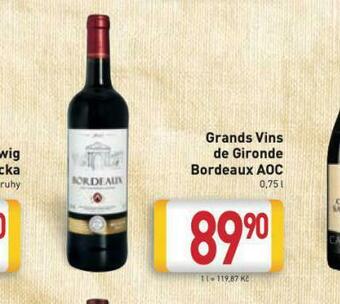 Billa Grands vins de gironde bordeaux aoc nabídka