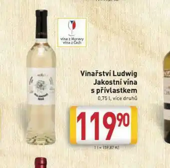 Billa Vinařství ludwig jakostní vína s přívalstkem nabídka
