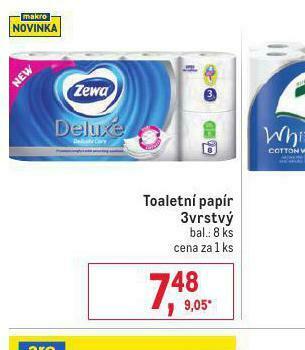 Makro Zewa deluxe toaletní papír nabídka