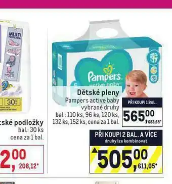 Makro Pampers dětské pleny nabídka