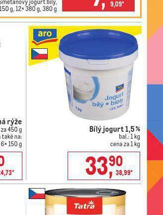Makro Bílý jogurt 1,5% nabídka