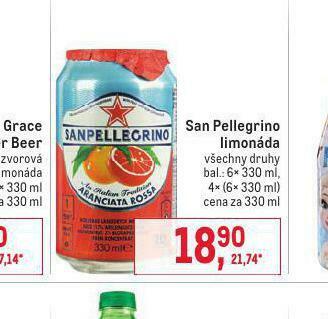Makro San pellergino limonáda nabídka