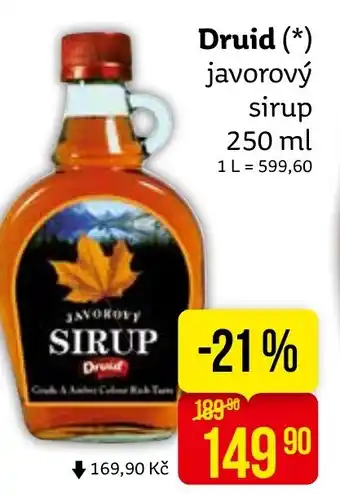 Teta Druid javorový sirup 250 ml nabídka