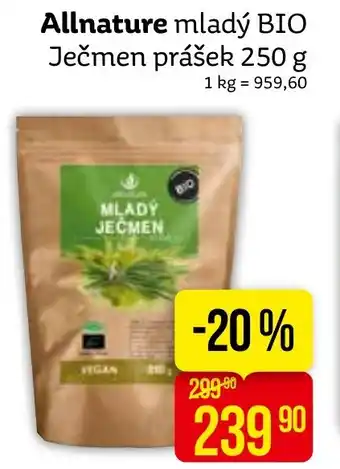 Teta Allnature mladý BIO Ječmen prášek 250 g nabídka