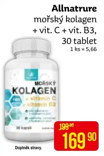 Teta Allnatrure mořský kolagen + vit. C + vit. B3, 30 tablet nabídka
